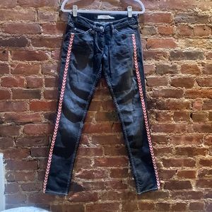 Brand New Isabel Marant Etoile Denim Jeans with Side zig zag trim Size 38